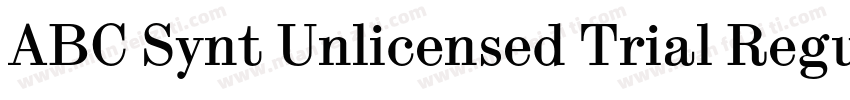 ABC Synt Unlicensed Trial Regular字体转换